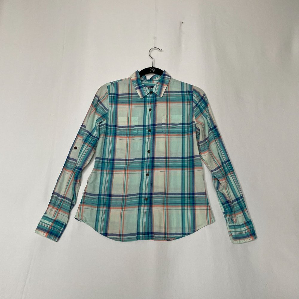 4/$25 The North Face Shirt Cotton Plaid Long Sleeve Button Down Womens Sz S - Picture 12 of 12